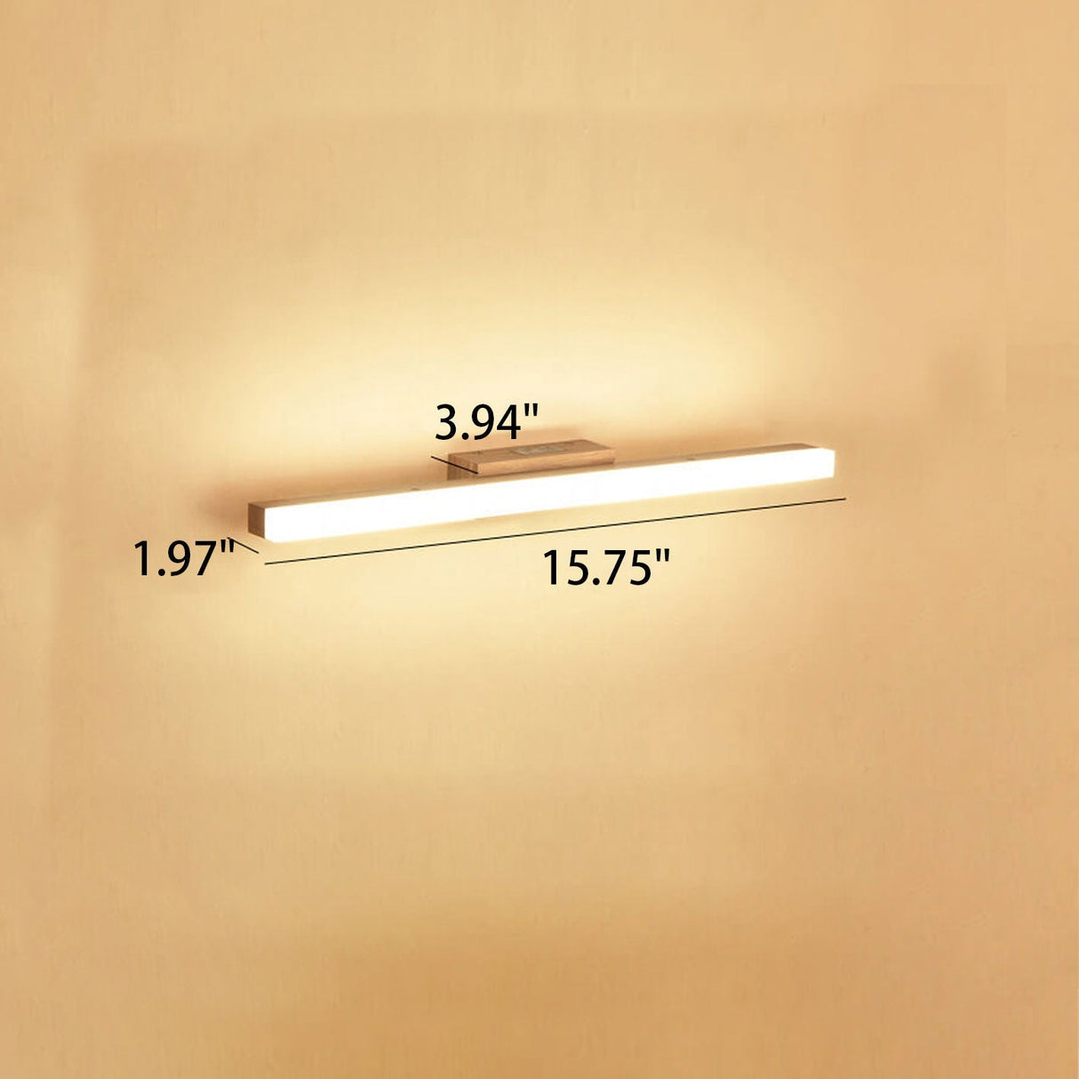 Nordic Minimalist Wooden Long-Strip Vanity Light – LED Wall Sconce Lamp