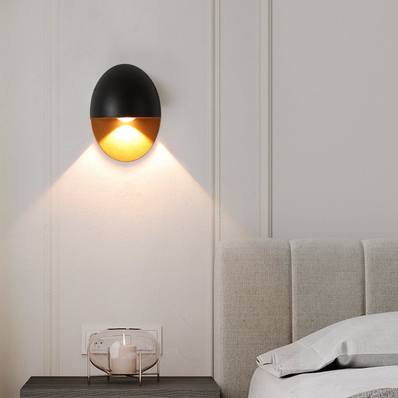 Sleek Modern Oval Aluminum Outdoor LED Wall Sconce Lamp – Waterproof