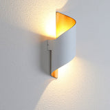 Sleek Modern Outdoor Aluminum LED Wall Sconce with Curved Column - Waterproof