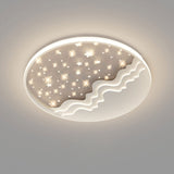 Nordic Modern Star Moon Round Aluminum LED Flush-Mount Ceiling Light
