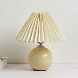 Sleek Nordic Minimalist Ceramic Pleated 1-Light Table Lamp
