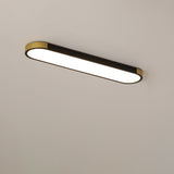 Sleek Modern Minimalist Rectangular Ring LED Flush-Mount Ceiling Light