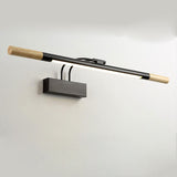 Nordic Solid Wood Vanity Light with Curved Arm — Long LED Wall Sconce