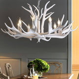 Rustic Country-Style Antler Resin 6-Light Chandeliers