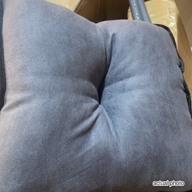 Modern Velvet and Cotton Folding Recliner with Metal Frame, Semi-Curved Backrest, Footrest and Storage Bag - Perfect for the Bedroom