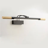 Nordic Solid Wood Vanity Light with Curved Arm — Long LED Wall Sconce