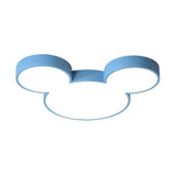 Whimsical Mouse Cartoon Slim LED Flush-Mount Ceiling Light