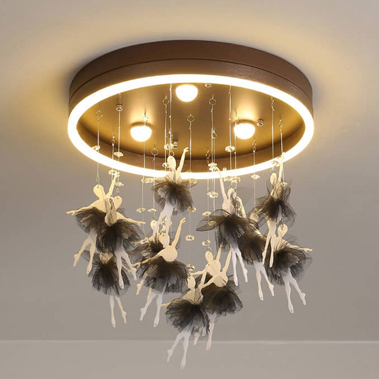 Modern Creative Cartoon Round Bird LED Flush Mount Ceiling Light - Hanging Pendant Style