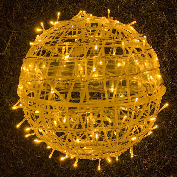 Twisted Ball LED Outdoor Hanging Light – Waterproof, Decorative Garden Light