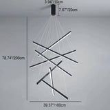 Nordic Luxury LED Chandelier in Iron & Aluminum with Geometric Line Design