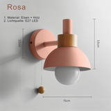 Scandinavian-Style Wooden Wall Lamp in Soft Pastels