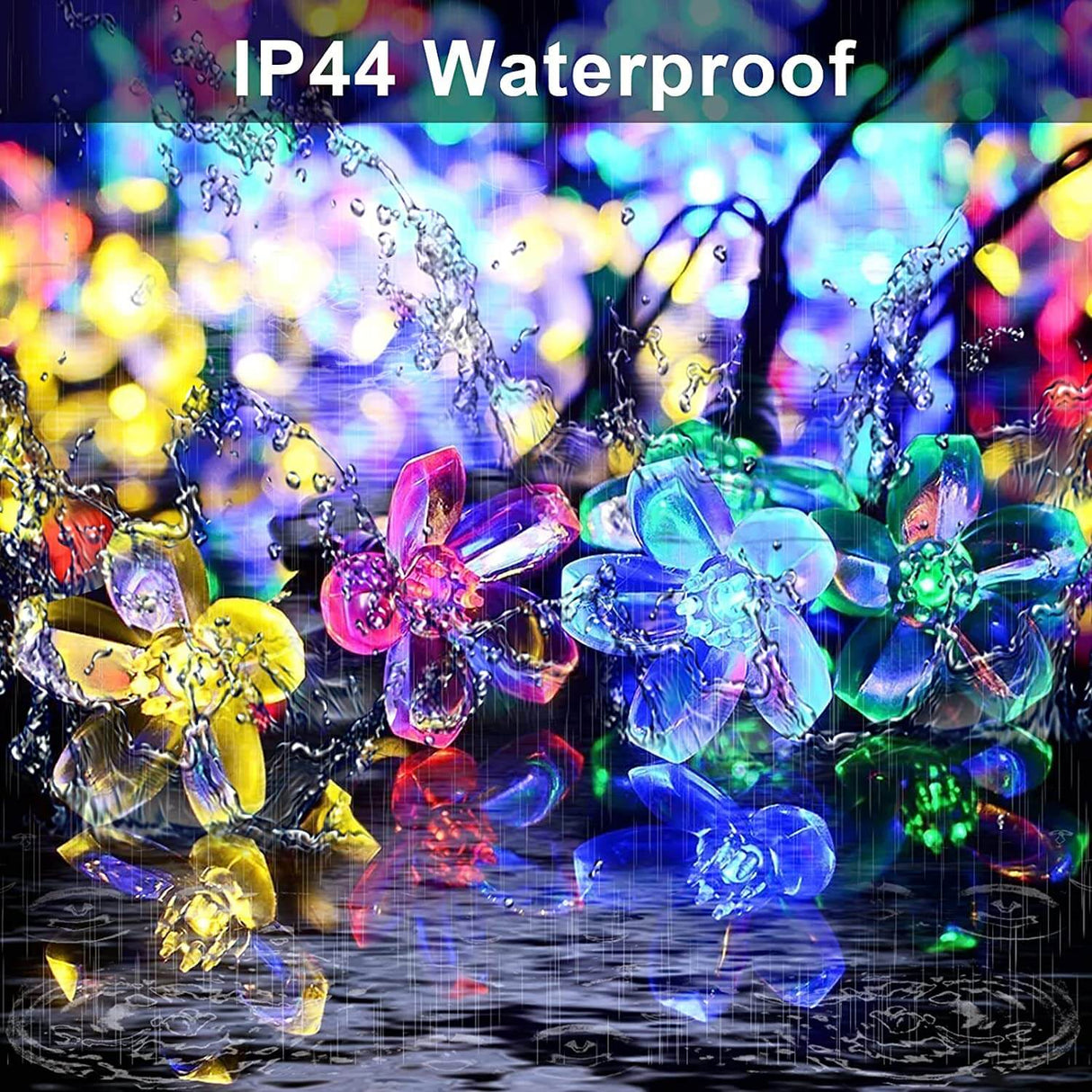 Solar-Powered LED Sakura Fairy Lights – Waterproof Outdoor Garden String Lights