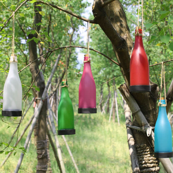 5-Pack Solar Wine Bottle LED Lights for Outdoor Decor - Hanging Lights