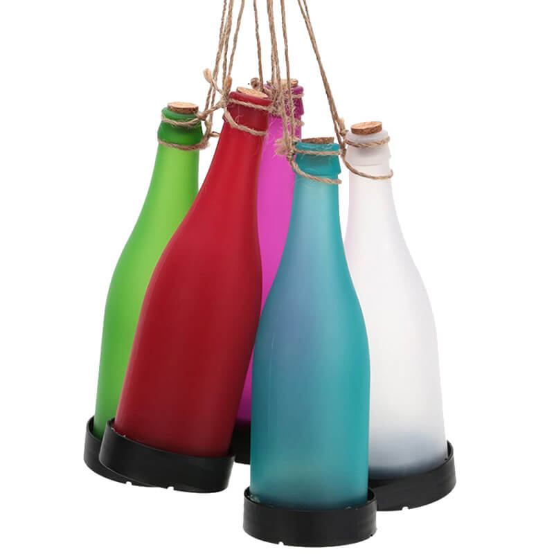 5-Pack Solar Wine Bottle LED Lights for Outdoor Decor - Hanging Lights