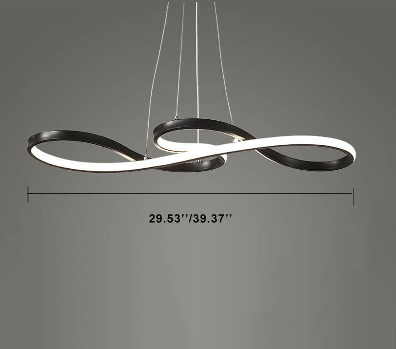 Contemporary Double-Sided Twist 1-Light LED Chandeliers