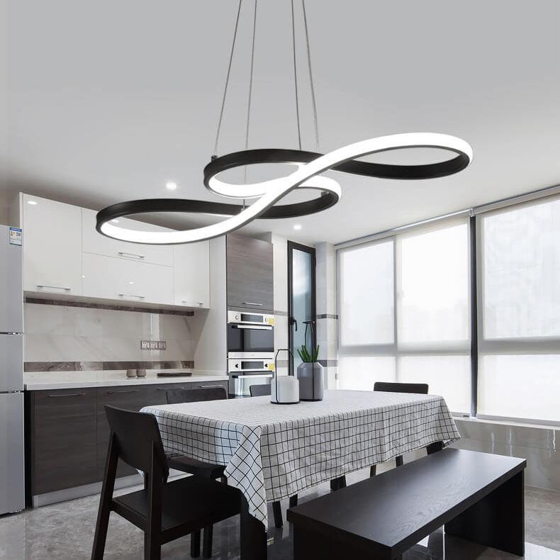 Contemporary Double-Sided Twist 1-Light LED Chandeliers