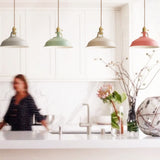 Vibrant Industrial 1-Light Colorful Barn Shade Pendant Light