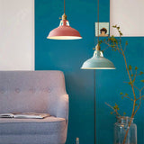 Vibrant Industrial 1-Light Colorful Barn Shade Pendant Light