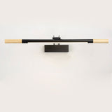 Nordic Solid Wood Vanity Light with Curved Arm — Long LED Wall Sconce