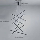 Nordic Luxury LED Chandelier in Iron & Aluminum with Geometric Line Design