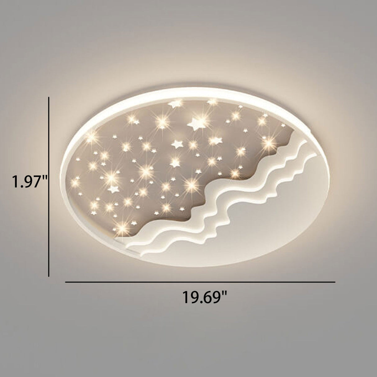 Nordic Modern Star Moon Round Aluminum LED Flush-Mount Ceiling Light