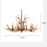 Rustic Country-Style Antler Resin 6-Light Chandeliers