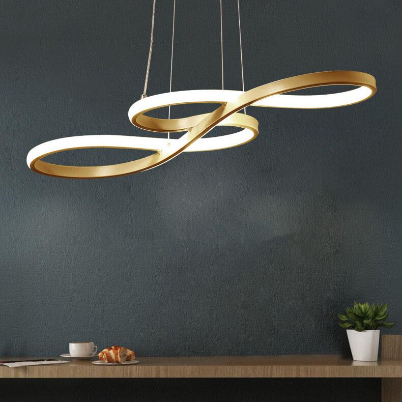 Contemporary Double-Sided Twist 1-Light LED Chandeliers