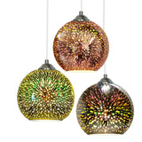Modern 3D Colorful Fireworks Glass Pendant Light – 1-Light Dome Pendant Fixture