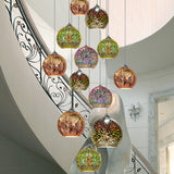 Modern 3D Colorful Fireworks Glass Pendant Light – 1-Light Dome Pendant Fixture