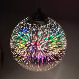Modern 3D Colorful Fireworks Glass Pendant Light – 1-Light Dome Pendant Fixture