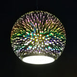 Modern 3D Colorful Fireworks Glass Pendant Light – 1-Light Dome Pendant Fixture
