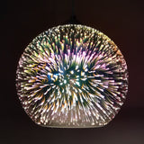 Modern 3D Colorful Fireworks Glass Pendant Light – 1-Light Dome Pendant Fixture
