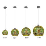 Modern 3D Colorful Fireworks Glass Pendant Light – 1-Light Dome Pendant Fixture
