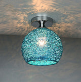 Modern Colorful 1-Light Dome Semi-Flush Ceiling Light