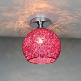 Modern Colorful 1-Light Dome Semi-Flush Ceiling Light