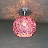 Modern Colorful 1-Light Dome Semi-Flush Ceiling Light