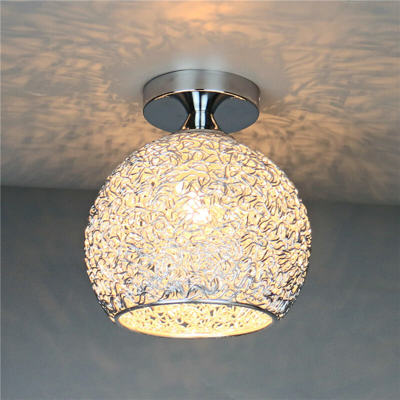 Modern Colorful 1-Light Dome Semi-Flush Ceiling Light