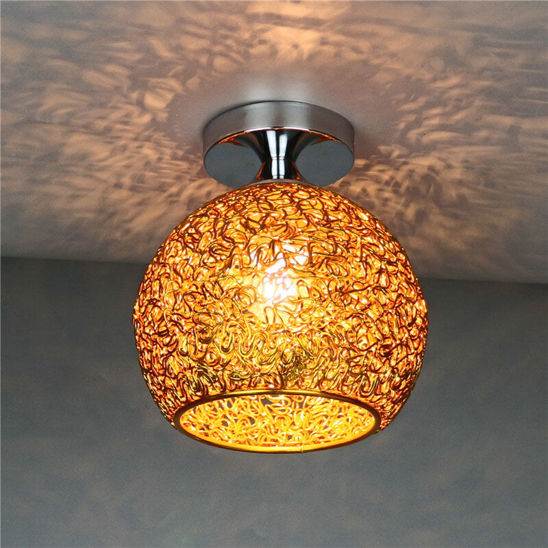 Modern Colorful 1-Light Dome Semi-Flush Ceiling Light