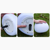 Solar-Powered Waterproof PE Sphere LED Outdoor Lawn Light - Decorative Garden Accent