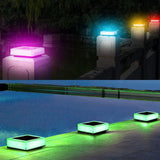 Modern Solar RGB Square Post Head Light for Outdoor Garden & Landscape Lighting