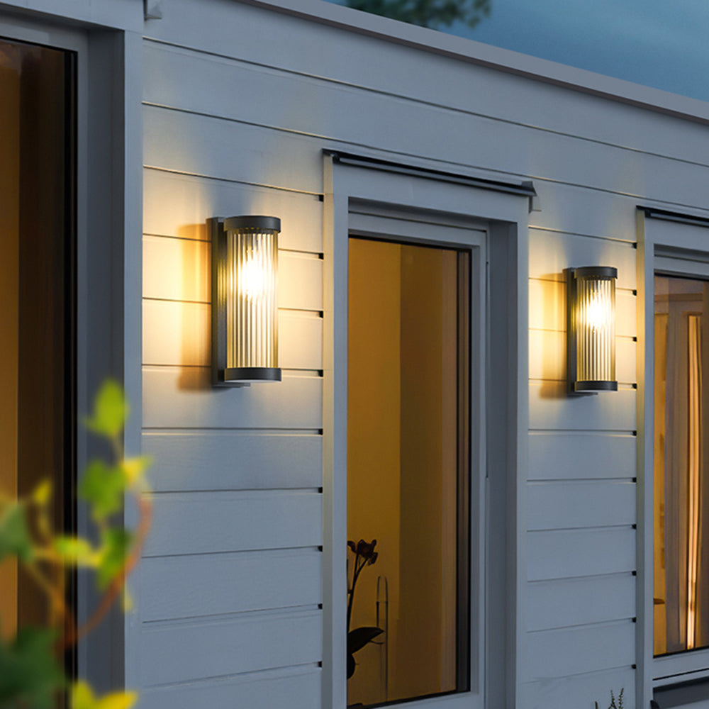 Solar-Powered Wall Lamp with a Modern Metal and Glass Body