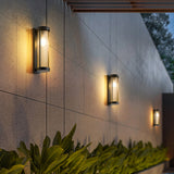 Solar-Powered Wall Lamp with a Modern Metal and Glass Body