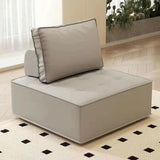 Modern Minimalist Square Sofa with Backrest — Carbon Steel Frame, Linen-Textured Technical Fabric Upholstery, Living Room