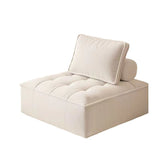Modern Minimalist Square Sofa with Backrest — Carbon Steel Frame, Linen-Textured Technical Fabric Upholstery, Living Room