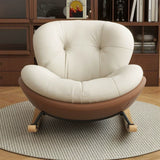 Contemporary Nordic Velvet Upholstered Rocking Chair with Cat-Scratch-Resistant Leather Accents, Iron Frame and Solid Wood Plywood Backrest for Living Room