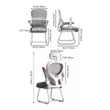 Modern Minimalist Ergonomic Desk Chair with Metal Frame, PP Mesh Backrest and Fabric Seat, Adjustable Armrests for Home Office