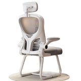 Modern Minimalist Ergonomic Desk Chair with Metal Frame, PP Mesh Backrest and Fabric Seat, Adjustable Armrests for Home Office