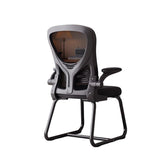 Modern Minimalist Ergonomic Desk Chair with Metal Frame, PP Mesh Backrest and Fabric Seat, Adjustable Armrests for Home Office