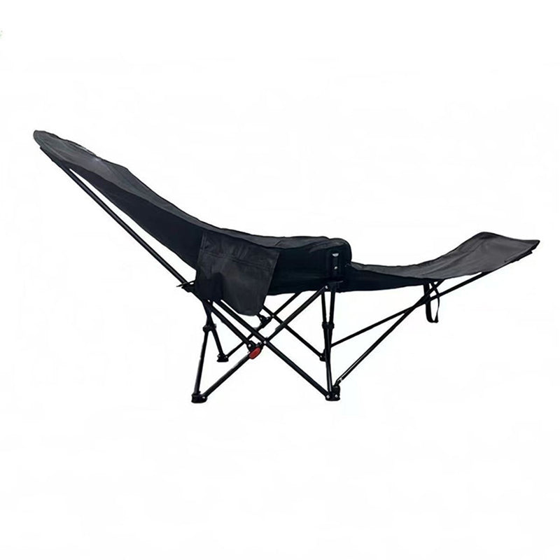 Modern Industrial Folding Camping Chair with Oxford Fabric, Carbon Steel Frame, Backrest and Footrest for Outdoor Patio