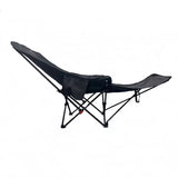 Modern Industrial Folding Camping Chair with Oxford Fabric, Carbon Steel Frame, Backrest and Footrest for Outdoor Patio